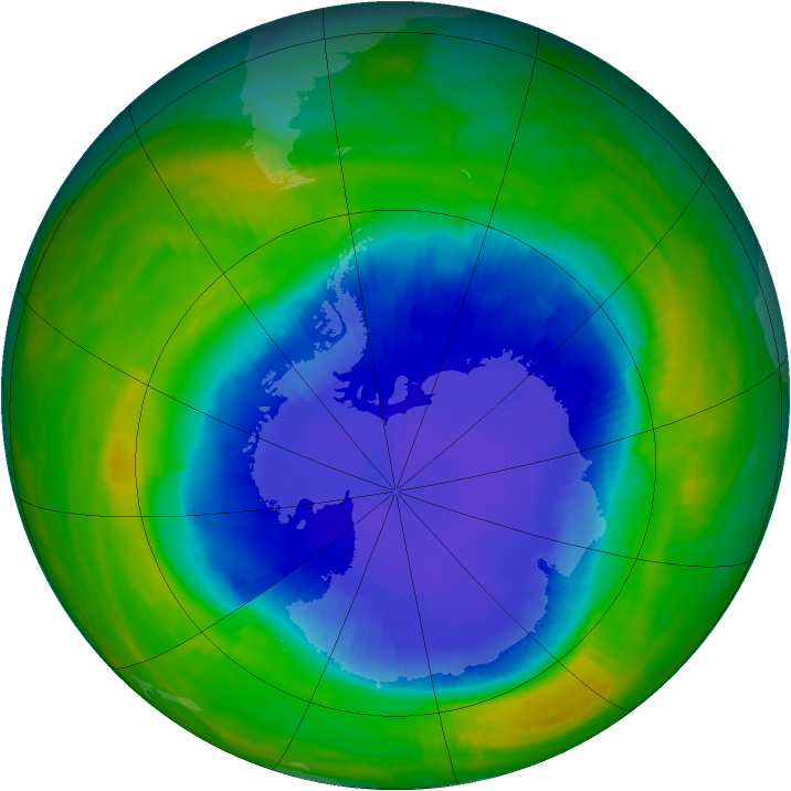 Antarctic ozone map for 16 November 1987